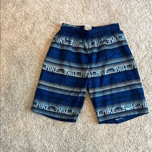Nike Blue Swim Trunks with Geometric Pattern